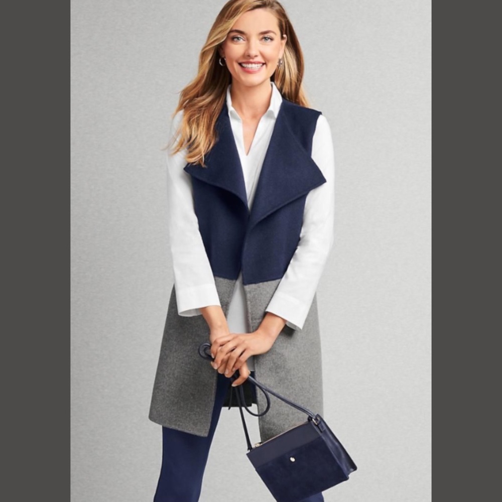 Talbots Colorblock Wool-Blend Vest - Picture 2 of 11